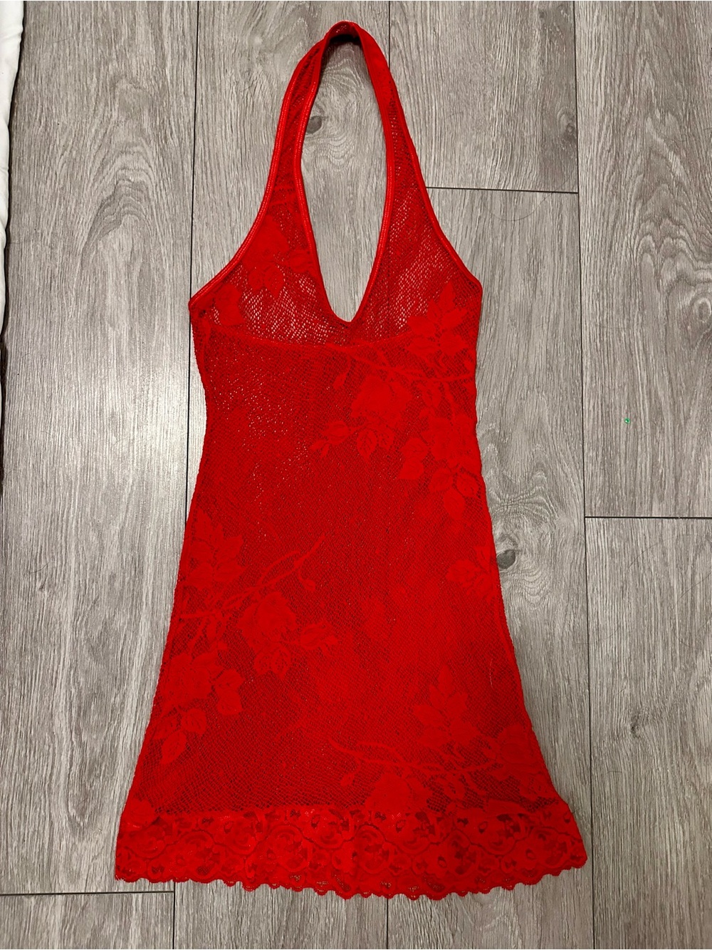 Red Lace Halter Neck Going-Out / Party Top – Size Small $20